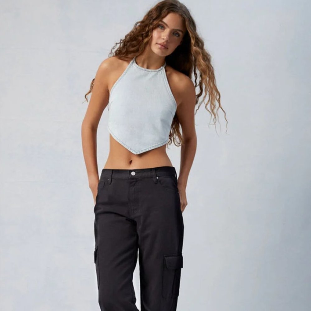 SOLD! NWT Black Low Rise Extremely Baggy Cargo Pants